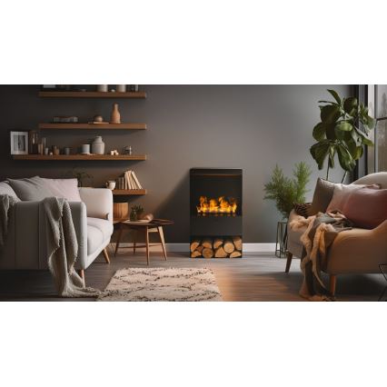 Planika - Vattenånga eldstad med fjärrkontroll 83x48 cm 125W/230V svart