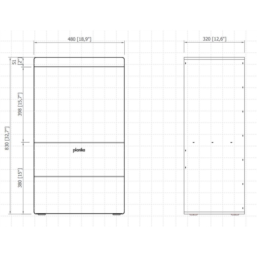 Planika - Vattenånga eldstad med fjärrkontroll 83x48 cm 125W/230V svart