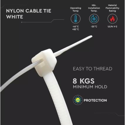 plast Vikbar band 2,5x100mm 100st vit