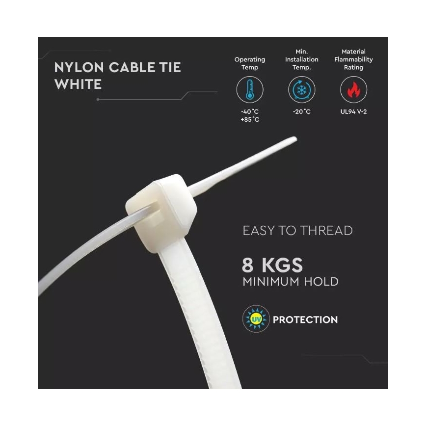 plast Vikbar band 2,5x100mm 100st vit