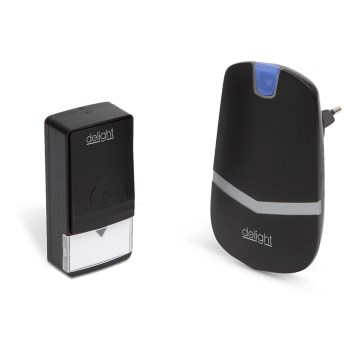 Plug in Sladdlös dörrklocka  230V IP44 svart 