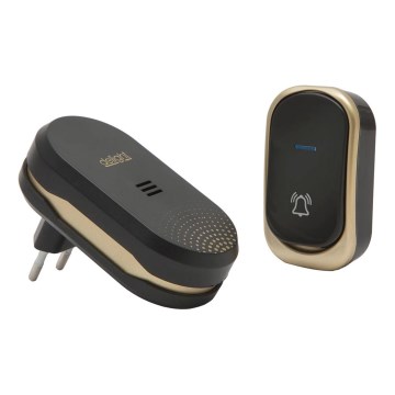Plug in Sladdlös dörrklocka  230V svart 
