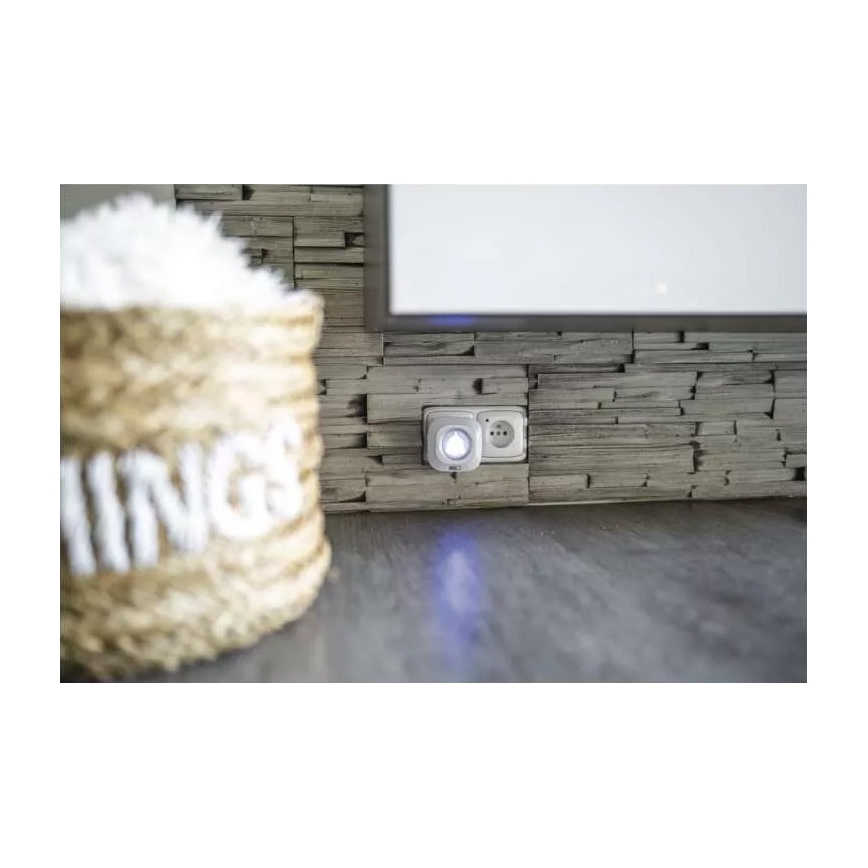 Plugin trådlös dörrklocka 230V + 1xCR2032 IP44 vit