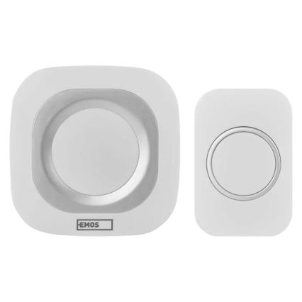 Plugin trådlös dörrklocka 230V + 1xCR2032 IP44 vit
