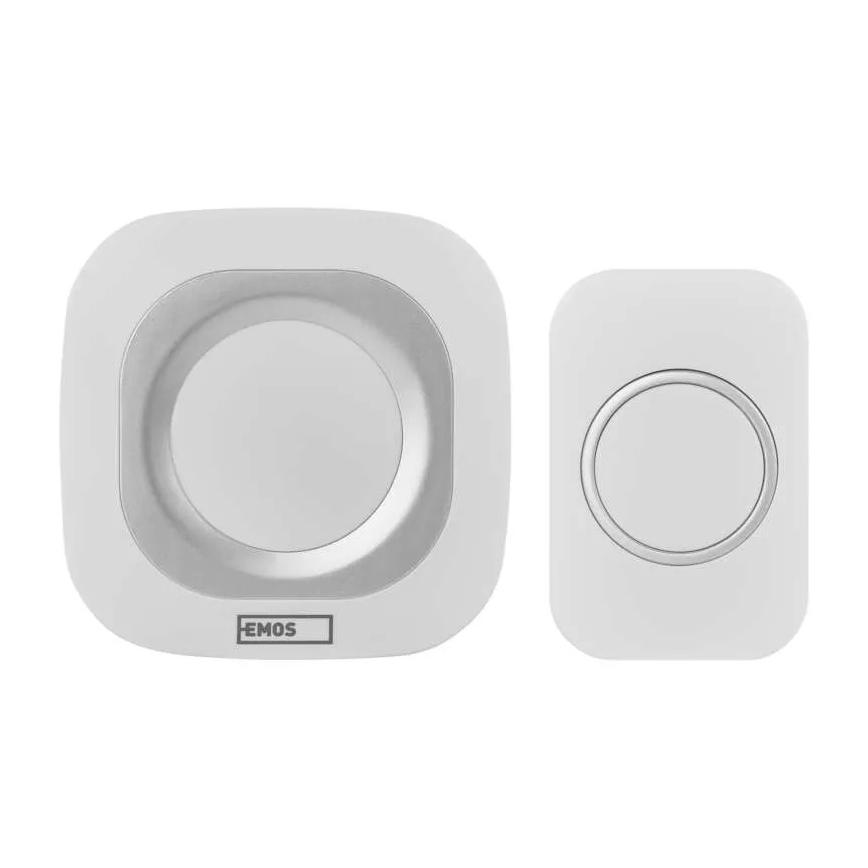 Plugin trådlös dörrklocka 230V + 1xCR2032 IP44 vit