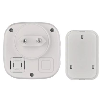 Plugin trådlös dörrklocka 230V + 1xCR2032 IP44 vit