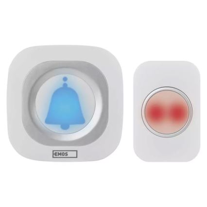 Plugin trådlös dörrklocka 230V + 1xCR2032 IP44 vit