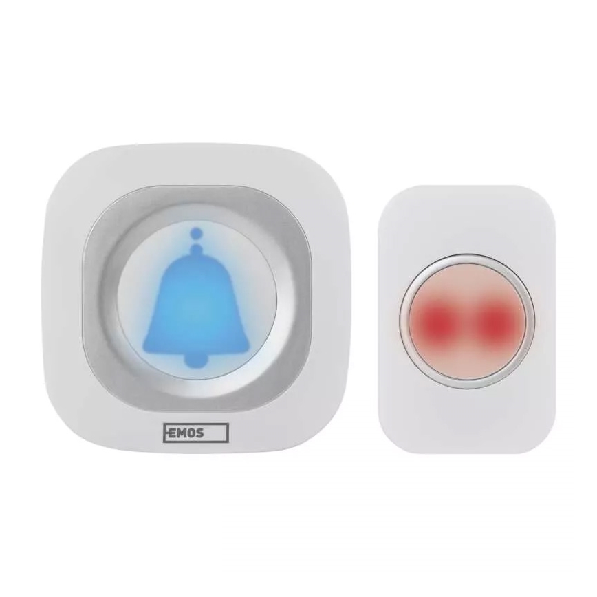 Plugin trådlös dörrklocka 230V + 1xCR2032 IP44 vit