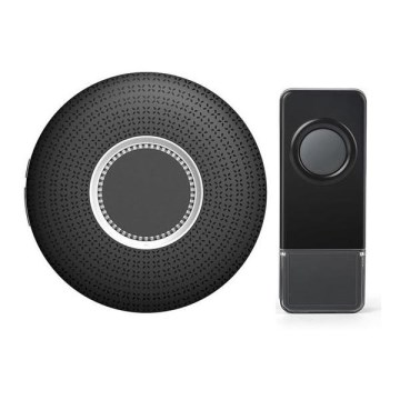 Plugin trådlös dörrklocka 230V IP55 svart