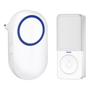 Plugin trådlös dörrklocka 230V IP56 vit