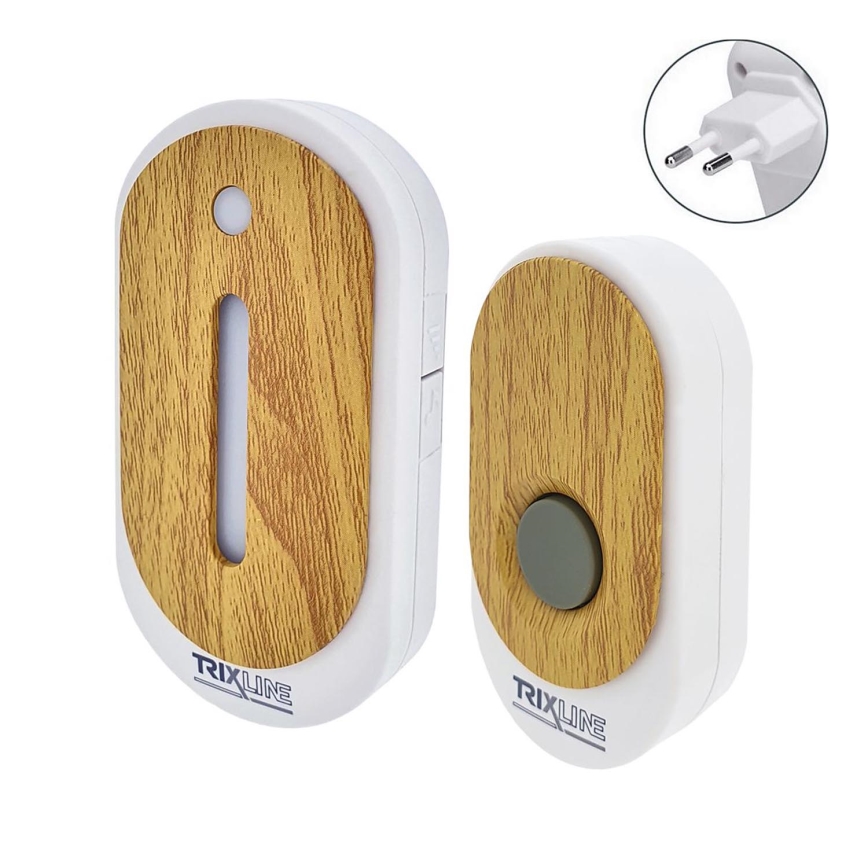 Plugin trådlös dörrklocka BELL 230V + 1x23A brun