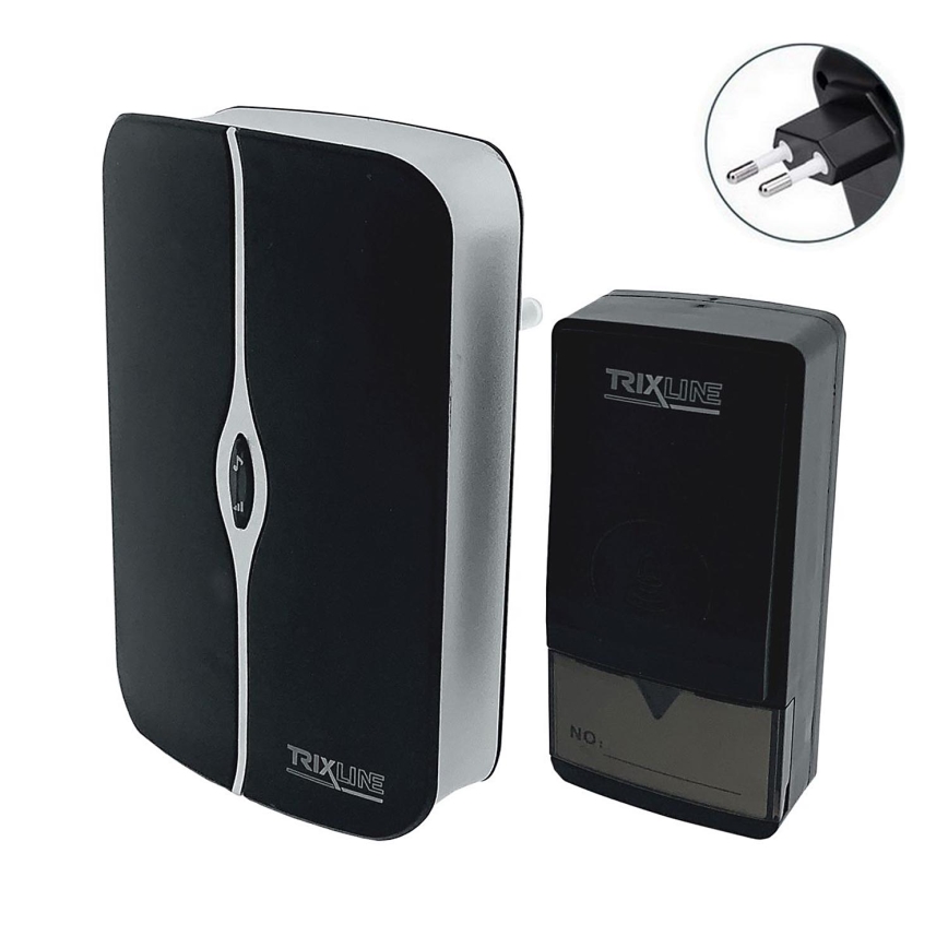 Plugin trådlös dörrklocka PIEZO BELL 230V + 1x23A IP40 svart