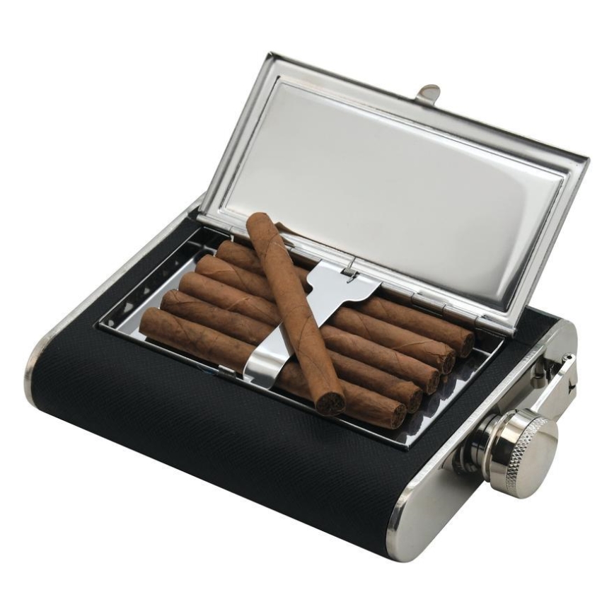 Plunta med cigarrfodral 175 ml svart