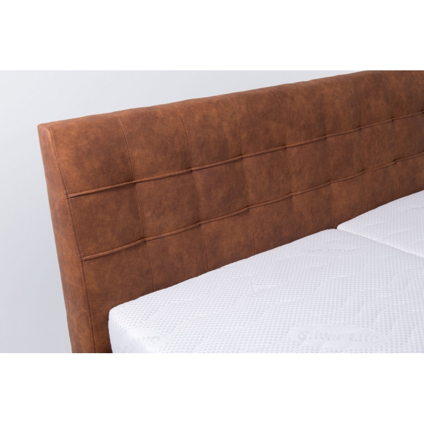 Polstret säng med förvaringsutrymme utan madrass VIOLET 180x200 cm kondenanserat brunt