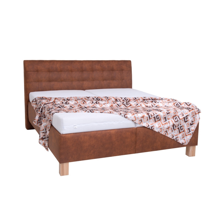 Polstret säng med förvaringsutrymme utan madrass VIOLET 180x200 cm kondenanserat brunt