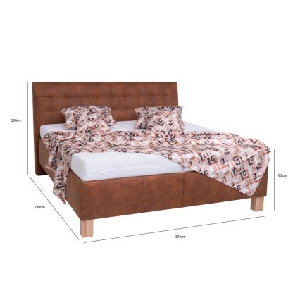Polstret säng med förvaringsutrymme utan madrass VIOLET 180x200 cm kondenanserat brunt