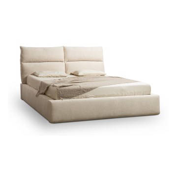 Polstret seng uden madras BASIL 160x200 cm beige