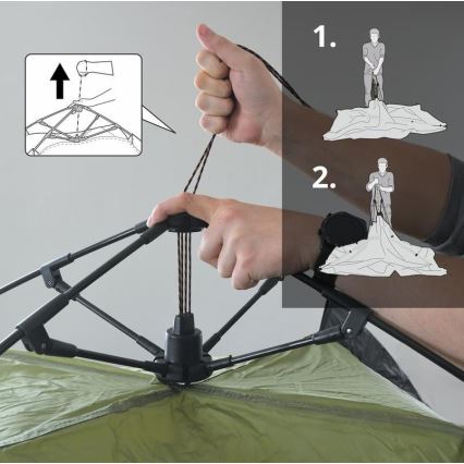 Pop up-tält för 3-4 personer PU 3000 mm grön