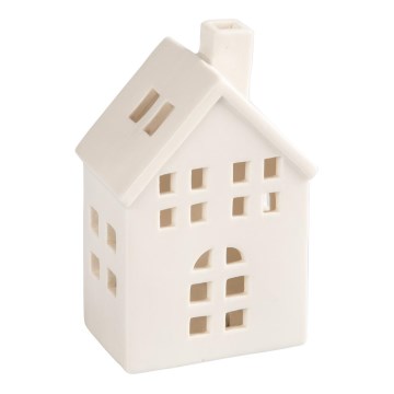 Porcelain ljus house 14,5 cm vit