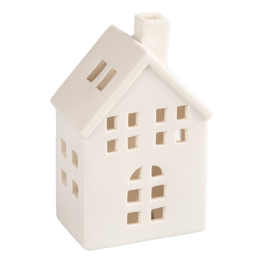 Porcelain ljus house 14,5 cm vit