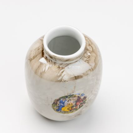 Porslin vas 12,5x9 cm brun graceringar