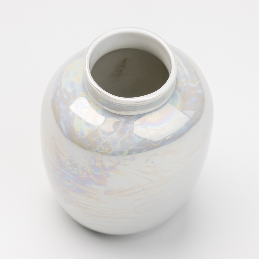 Porslin vas 12,5x9 cm pärlfärgad vit