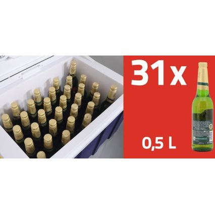Portabel kylbox på hjul 60W/230/12V, 50 l, blå/gul