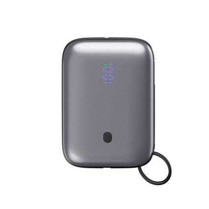 Power bank 10000 mAh 20W Power Delivery Compact med inbyggd utdragbar USB-C-kabel 1m svart