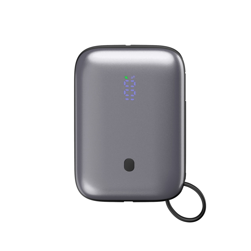 Power bank 10000 mAh 20W Power Delivery Compact med inbyggd utdragbar USB-C-kabel 1m svart