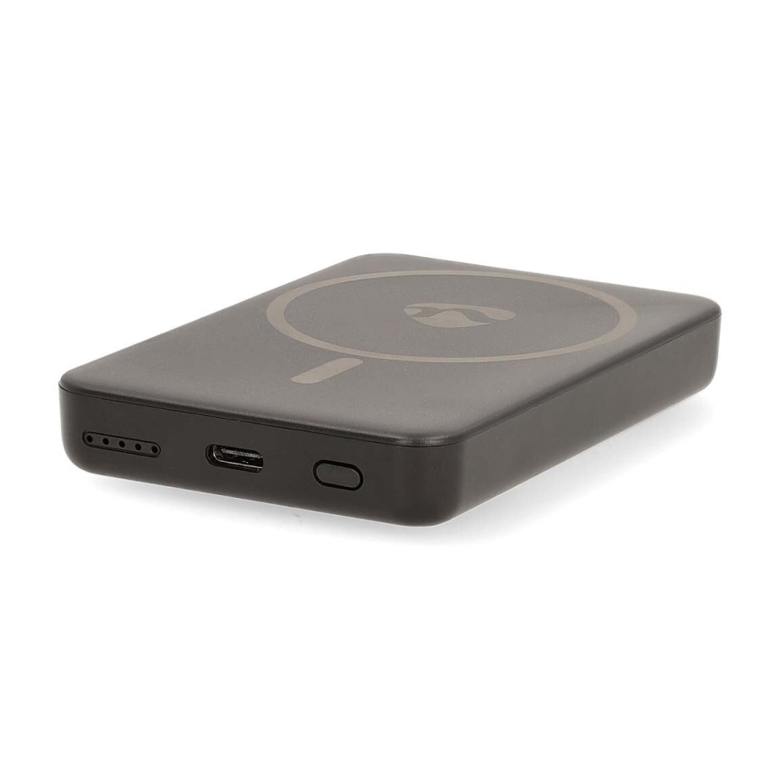 Power bank 2i1 magnetisk med trådlös laddning MagSafe 5000 mAh svart