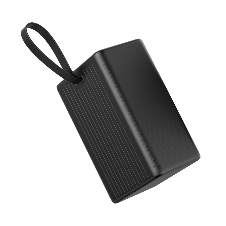 Power bank 80000 mAh 20W Power Delivery 4xUSB-A + 2xUSB-C med LED ficklampa med krok och magnet och USB-C kabel 1m svart