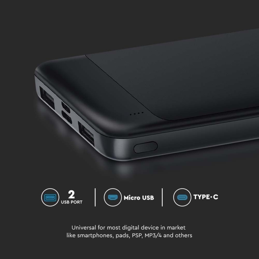 Power bank Power Delivery 10000mAh/22,5W/5V svart