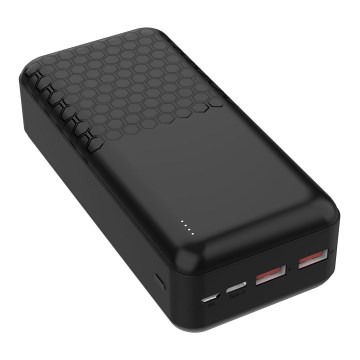 Power bank Power Delivery 30000 mAh/22,5W/3,7V svart