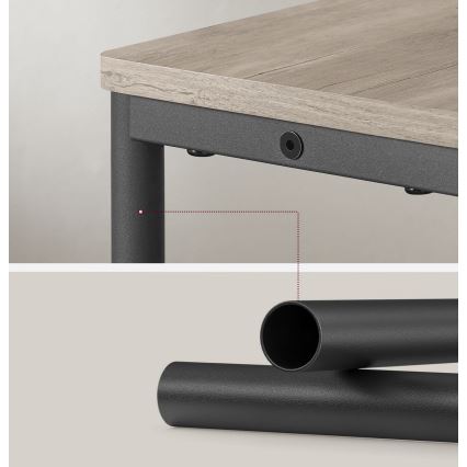 Praktiskt sidobord med inbyggt eluttag och USB-portar ROD brun/svart