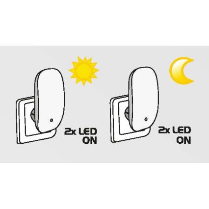 Prezent 1619 - LED-lampa Uttag 2xLED/0.3W/230V sensor