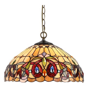 Prezent 1704 - Ljuskrona på kedja TIFFANY 2xE27/60W/230V