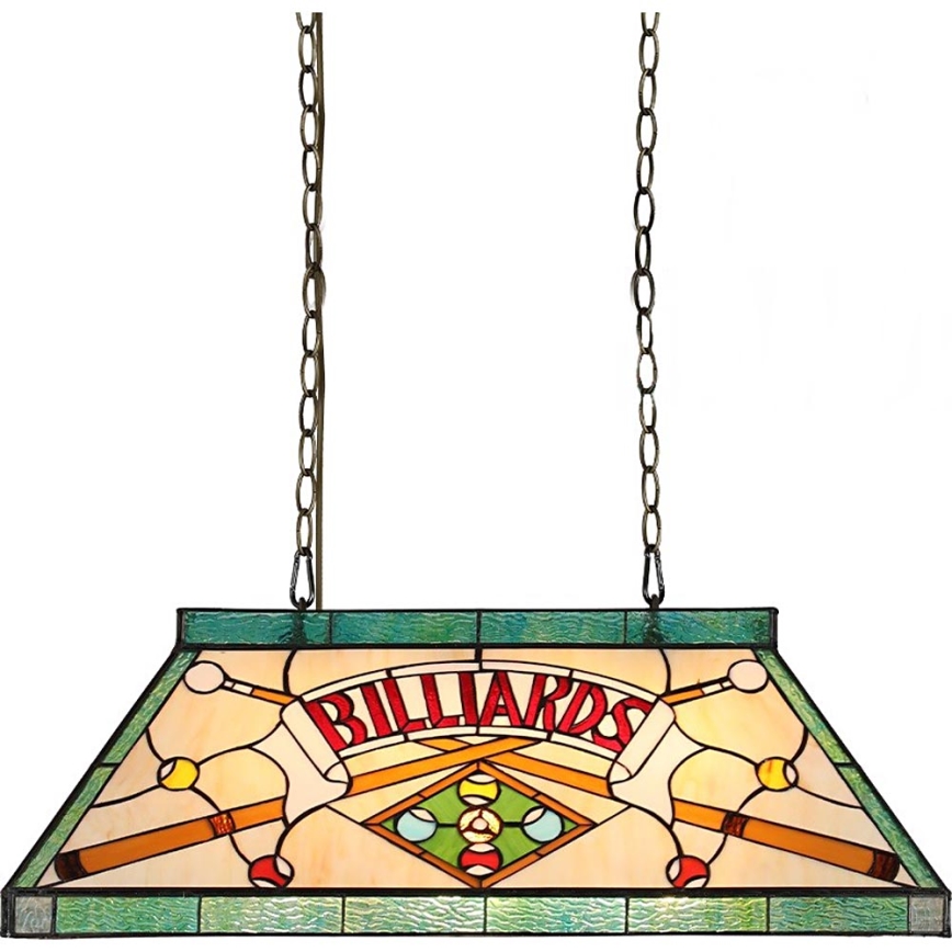 Prezent 1715 - Taklampa med kedja TIFFANY BILLIARD 3xE27/60W/230V