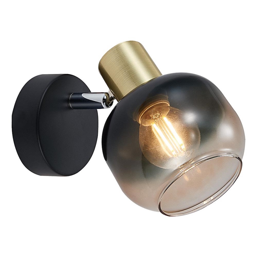 Prezent 27513 - Väggspotlight PEGAS 1xE14/40W/230V svart/rökig