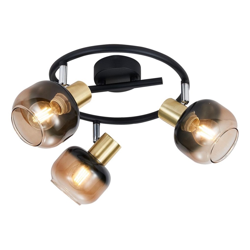 Prezent 27515 - Spotlight PEGAS 3xE14/40W/230V svart/rökig