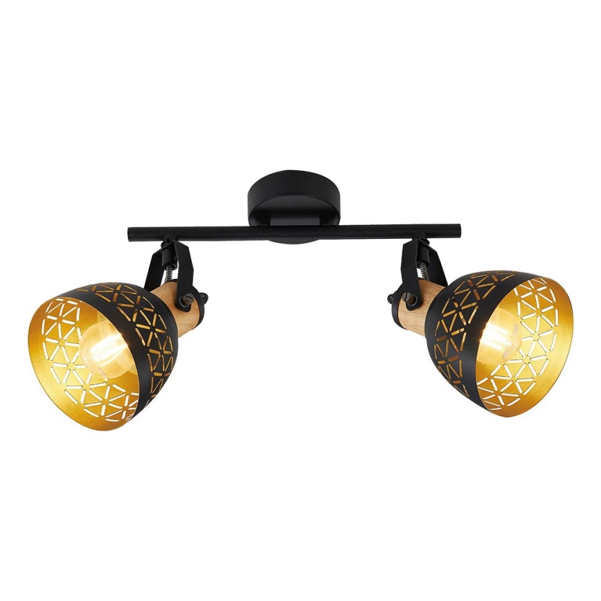 Prezent 27523 - Spotlight MESCALA 2xE14/40W/230V svart/gummiträd