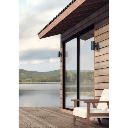 Prezent 39033 - Vägglampa för utomhusbruk RETO 2xGU10/35W/230V IP54
