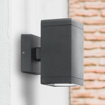 Prezent 39034 - Vägglampa för utomhusbruk RETO SQ 2xGU10/35W/230V IP54