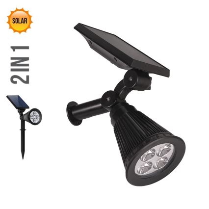 Prezent 65286 - LED Solcellsbelysning 2i1 LION LED/2W/3,7V IP44 2220 mAh