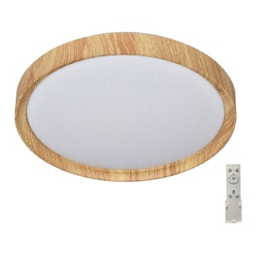 Prezent 71330 - LED ljusreglerad taklampa  WOODEN LED/33W/230V 3000-6500K + fjärrkontroll