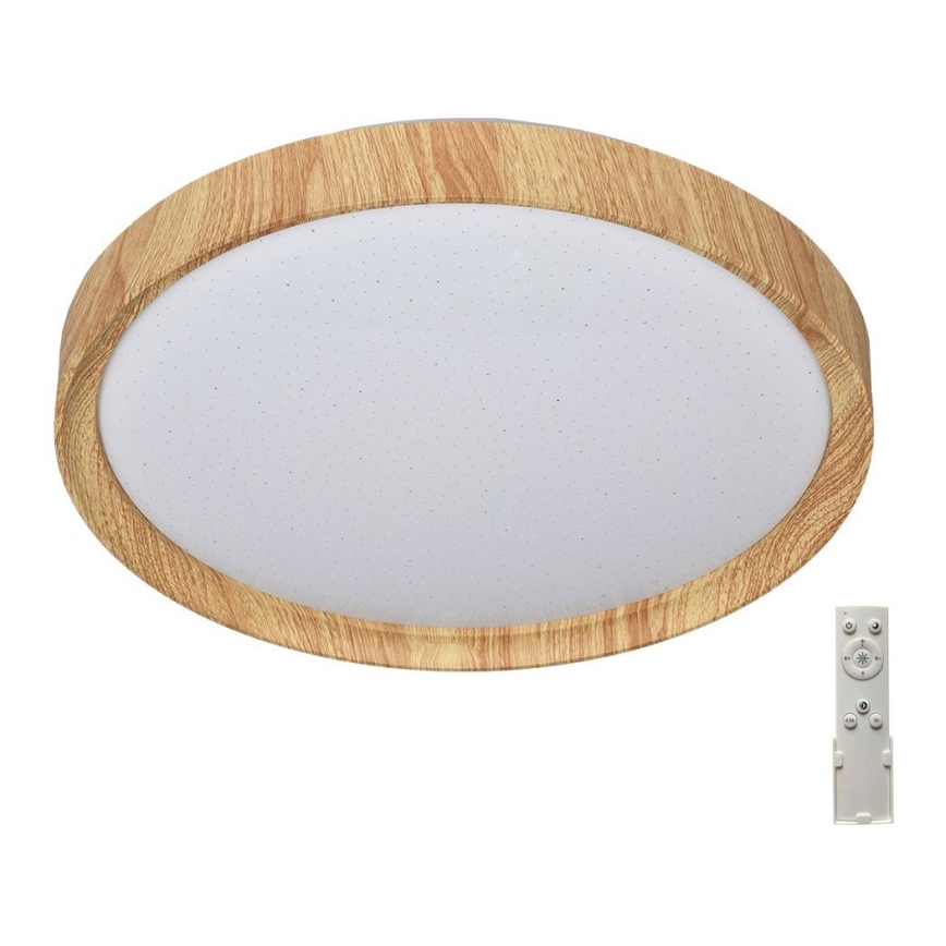 Prezent 71330 - LED ljusreglerad taklampa  WOODEN LED/33W/230V 3000-6500K + fjärrkontroll