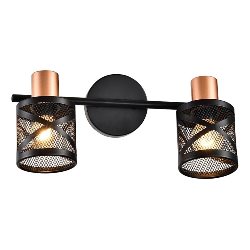 Prezent 75468 - Väggspotlight ANTARES 2xE14/40W/230V svart/koppar