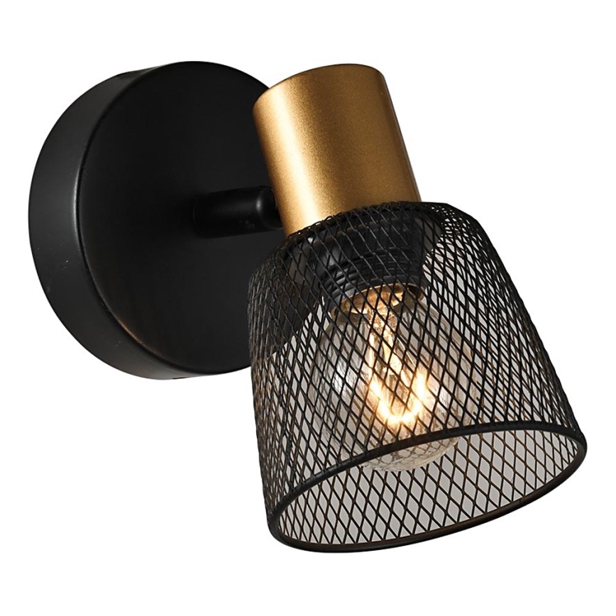Prezent 75470 - Väggspotlight DAYTONA 1xE14/40W/230V svart/guld