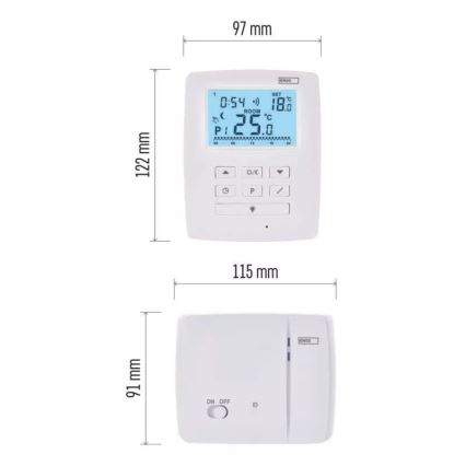 Programmerbar termostat 230V+2xAA