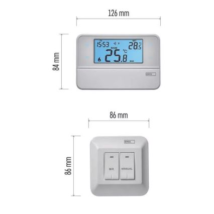 Programmerbar termostat 230V + 2xAA