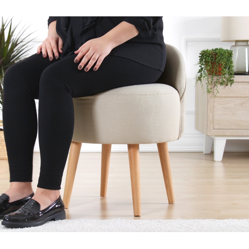 Puff NIKI Ø 46 cm krämfärgad